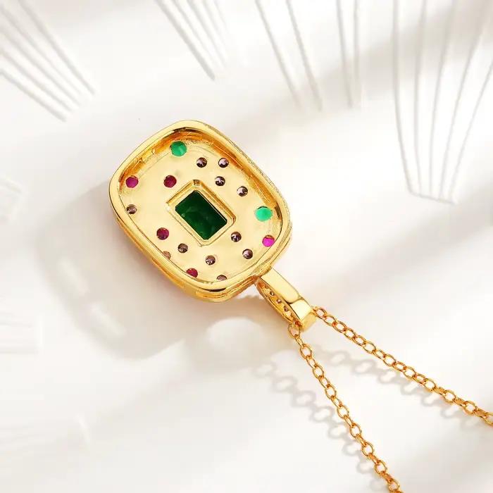 Foyimagination-Ensembles de bijoux rétro émeraude pour femmes