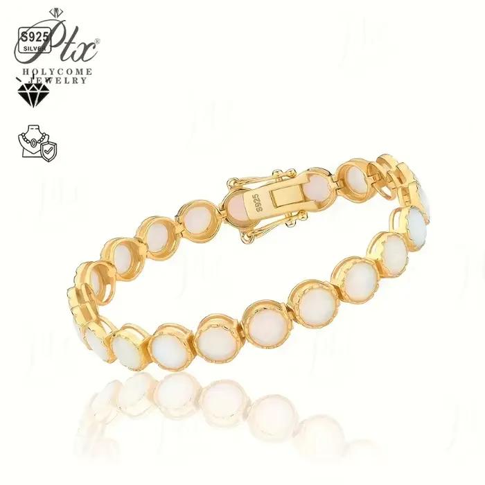 Bracelet opale en argent Sterling 925, 2/3/4/5mm, couleur blanc/bleu, chaîne classique Simple pour femmes, bijoux avancés, breloques élégantes