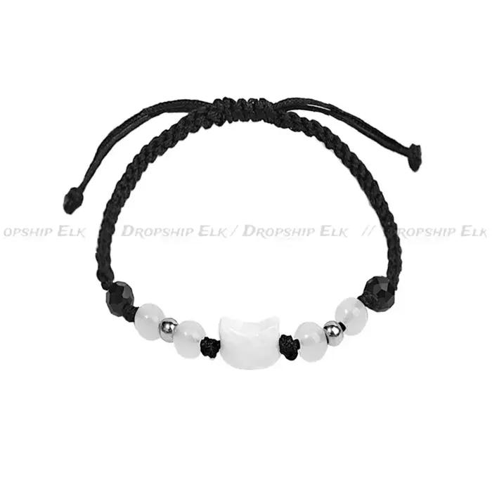 Bracelets en obsidienne en pierre de lune naturelle