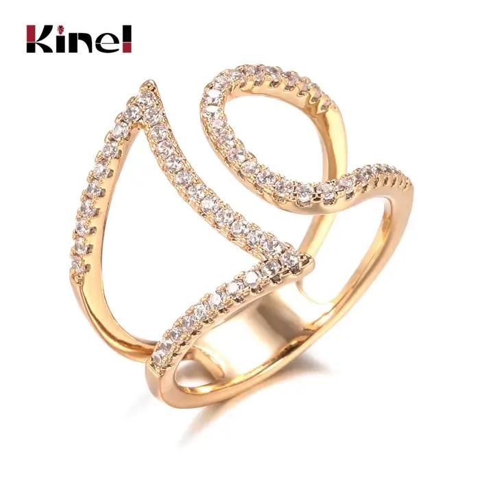 Bague en Zircon Naturel Or Rose pour Femme Occasion Mariage et Événements Formels