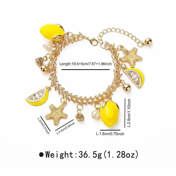 Bracelet pendentif citron vert pour femme, léger et confortable, idéal pour le quotidien, printemps-été