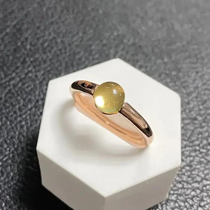Bague Candy Style en plaqué or rose avec cristal multicolore pour femmes, alliance de mariage et bijoux de mode pour occasions spéciales