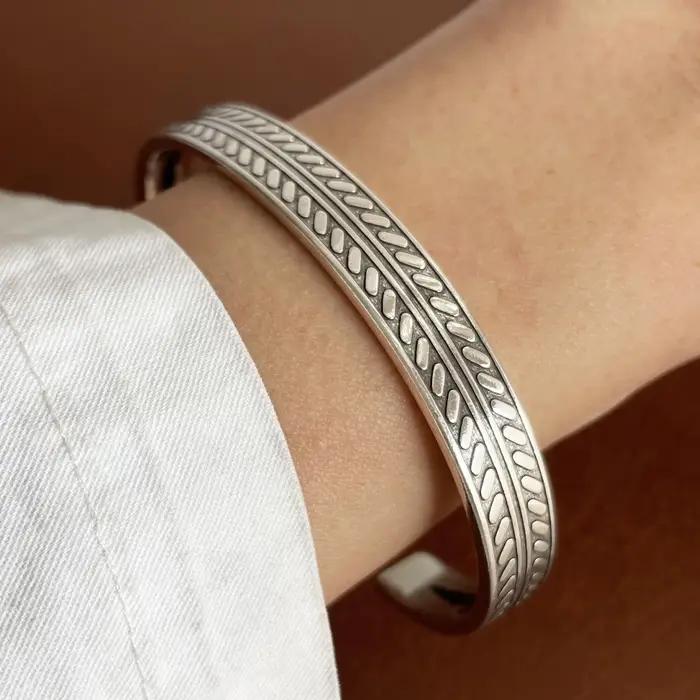 Bracelet en métal 100% argent Sterling 925 massif pour femmes