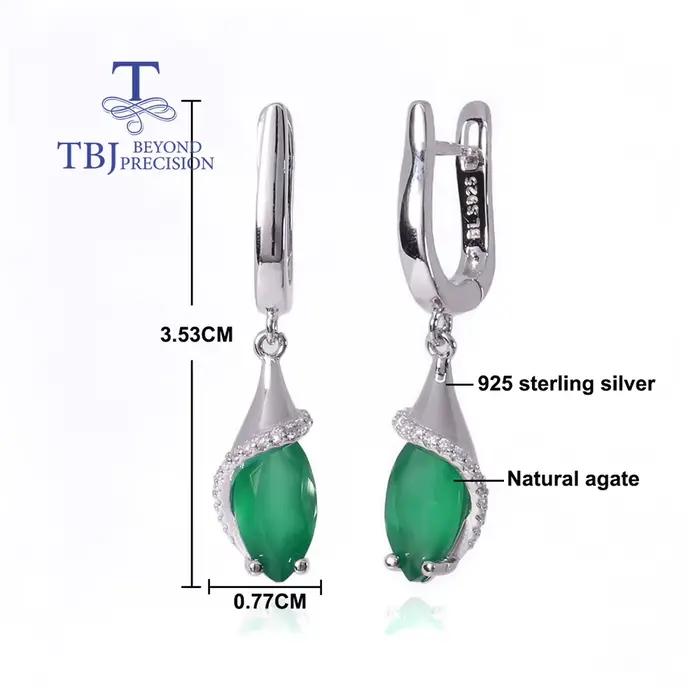 Boucles d'oreilles pendantes en agate naturelle 2026, bijoux fins en argent pour femmes, à porter au quotidien, cadeau d'anniversaire