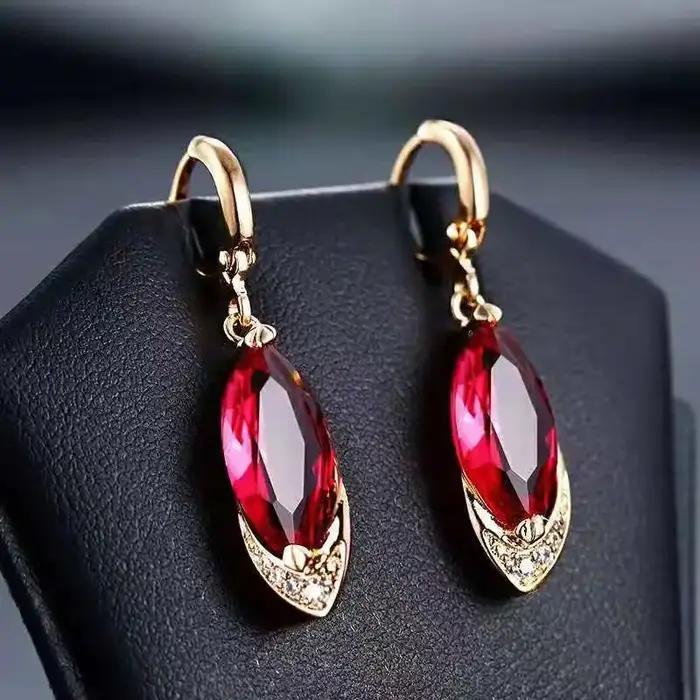 Boucles d'oreilles en or rose véritable 14 carats pour femmes