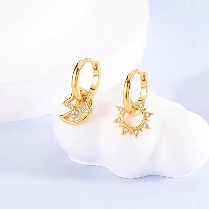 Boucles d'oreilles rondes en argent 925 pour femmes