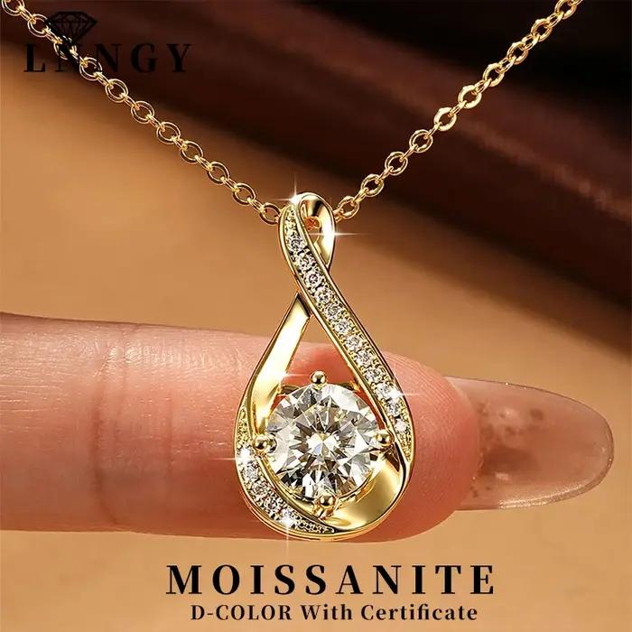 Collier en moissanite à coupe ronde Lnngy 8MM 2.0CT