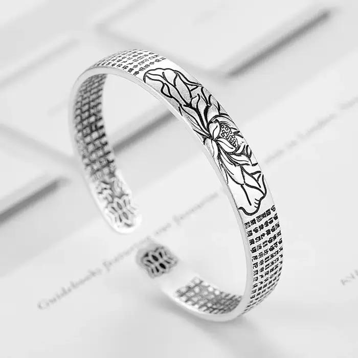 Bracelet jonc rond tendance en argent sterling 925