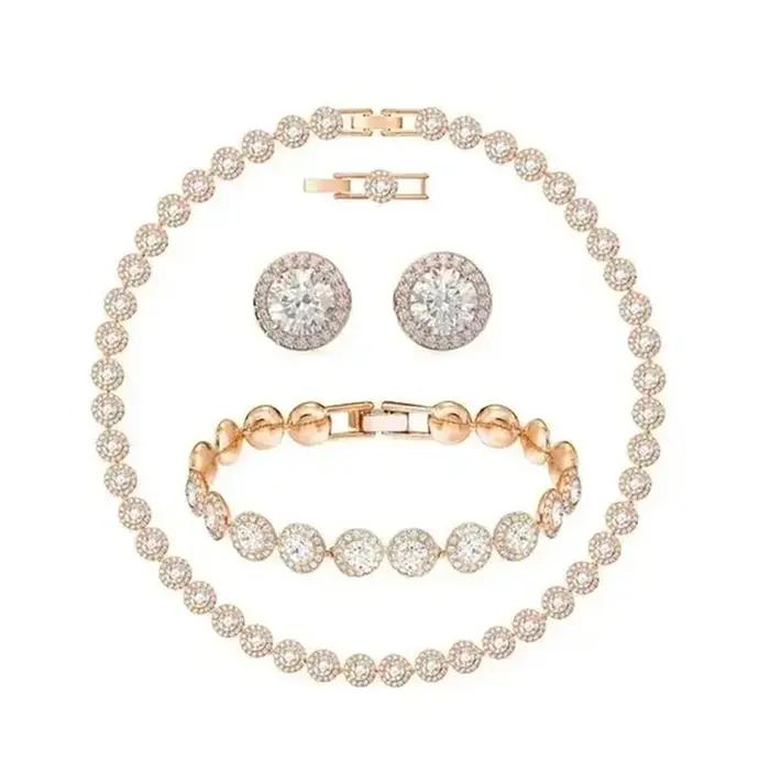 Ensemble de bijoux de luxe exquis de haute qualité UE 2026, bijoux de mariage simples et élégants