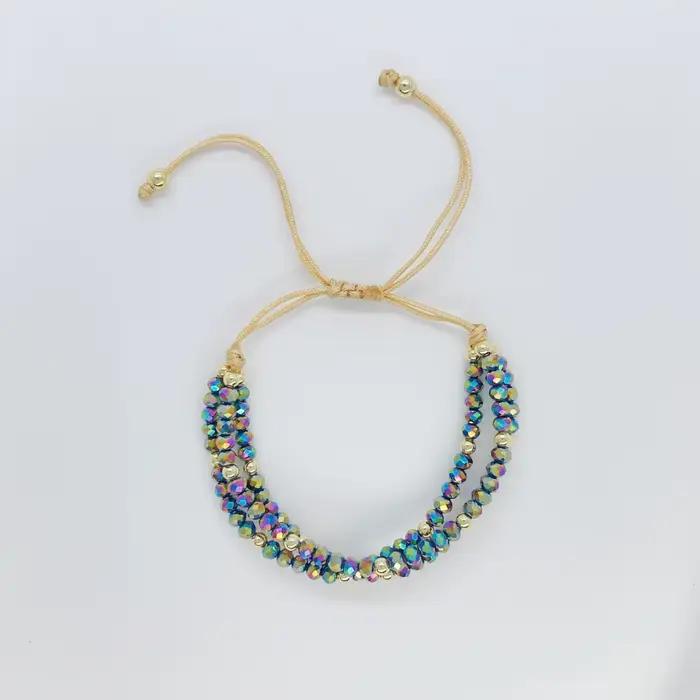 KKBEAD Bracelet empilable multicouche pour femmes perles de cristal bijoux cadeau de mariage demoise