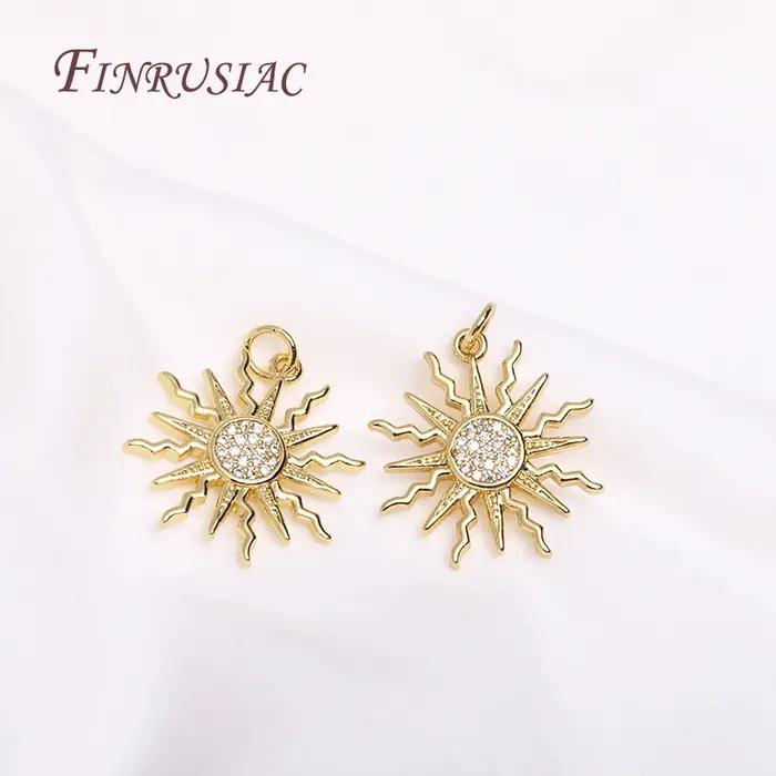 Pendentif en or plaqué or 18 carats, breloque de soleil pour la fabrication de bijoux, accessoires d