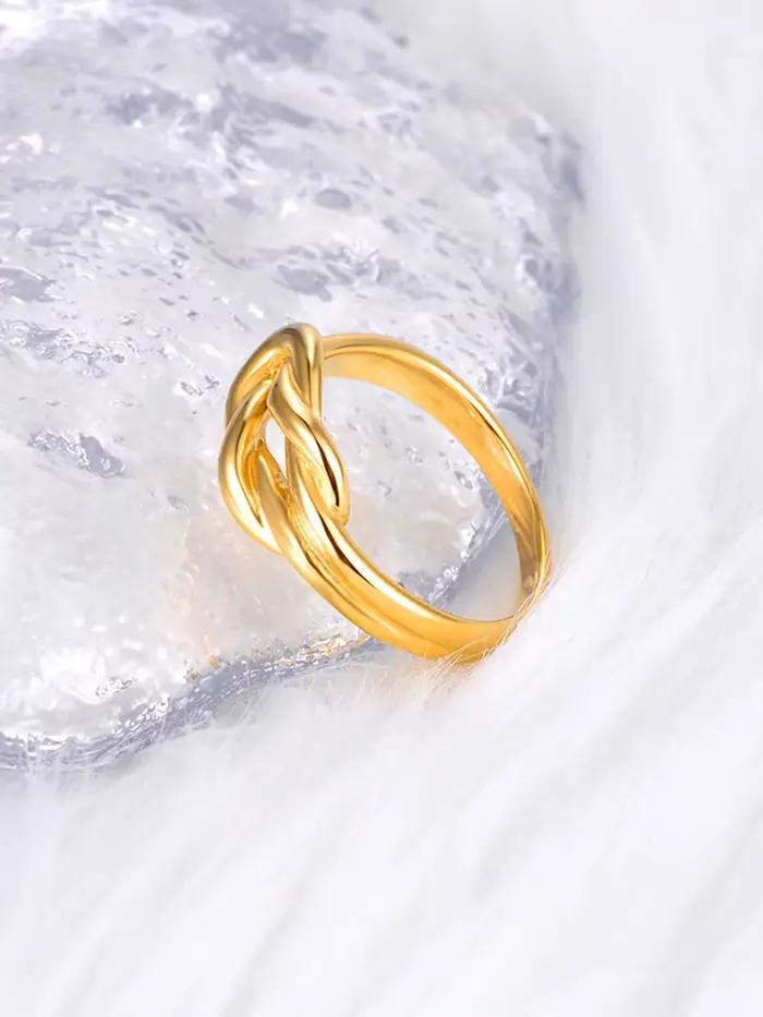 Bague Lokaer en acier inoxydable plaquée or 18 carats, design géométrique moderne pour femmes, élégante et durable, idéale pour les occasions spéciales