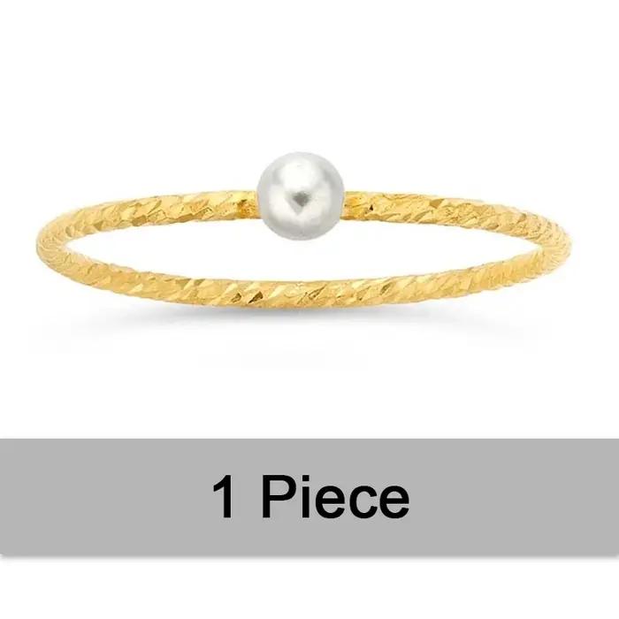 Bague scintillante en or 14K rempli de perles blanches de 3mm, bijoux Boho en or, bague d'articulati