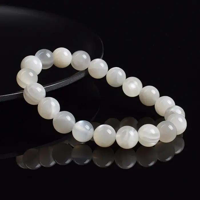 Bracelet en pierre de lune blanche naturelle véritable