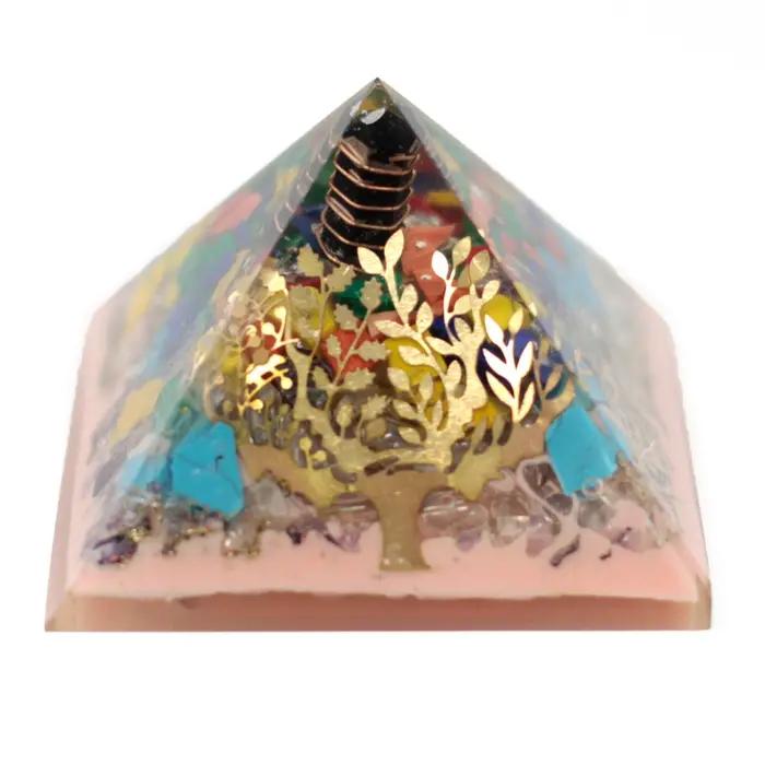 Lrg Organite Pyramid 70mm - Tree(earth base)
