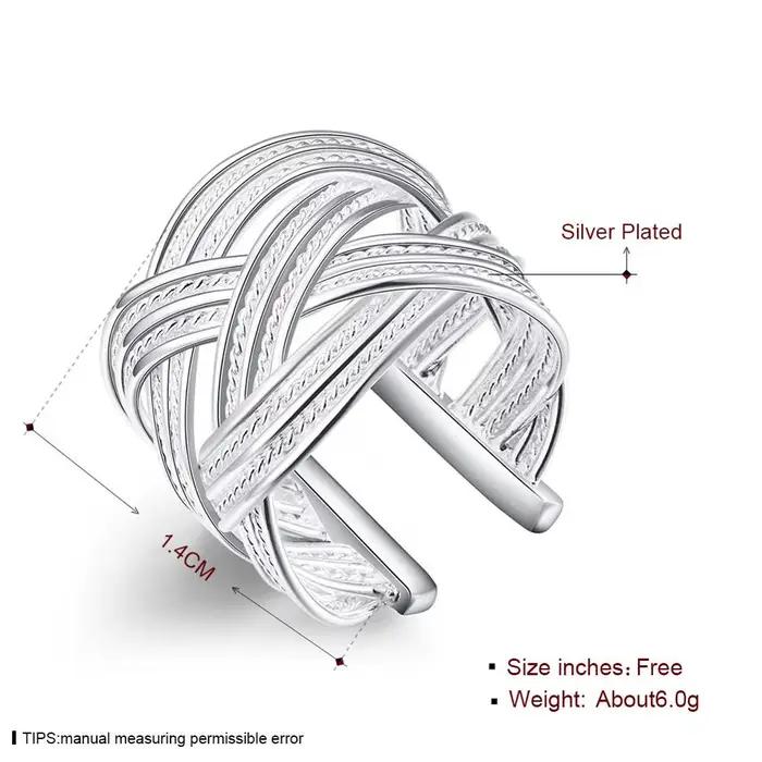 Bague de fiançailles plaquée argent tissée à la main pour femmes alliances de mariage occasions spéciales et tracker d'humeur