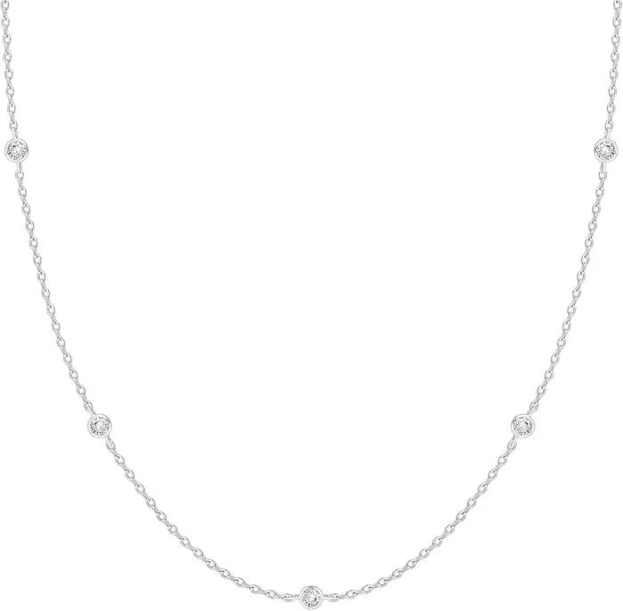 Collier de Station plaqué or K, collier en diamant plaqué argent pour femmes, colliers en diamant simulé, cadeau pour femmes, chaîne CZ