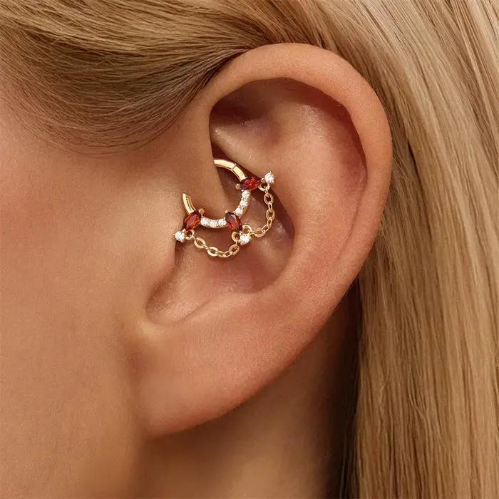 BOAKO – boucles d'oreilles en argent Sterling 925, or 18 carats, couleur grenade, Zircon, manchette à pampilles, bijoux fins pour fête de mariage
