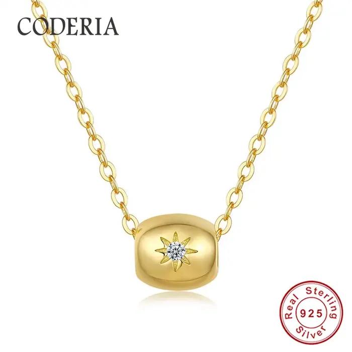 Pendentif rotatif Moissanite plaqué or 18 carats pour femme