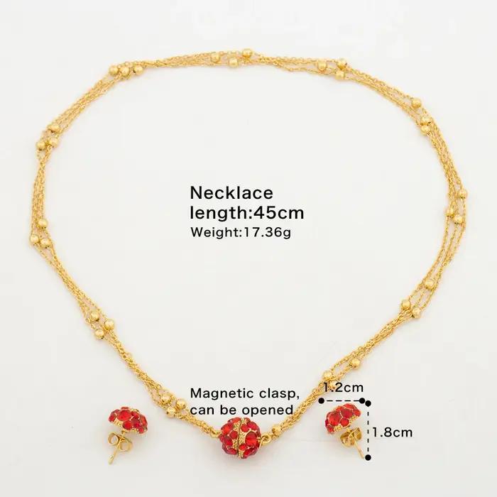 Ensemble de bijoux de luxe couleur or pour femmes, mode de mariée, micro incrusté de cristal, boucles d'oreilles, collier, cadeau de banquet africain de mariage, soirée de gala, occasion spéciale