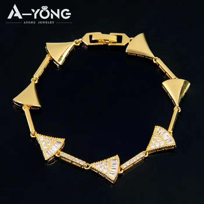 Bracelet de Cocktail en zircone plaqué or 21 carats