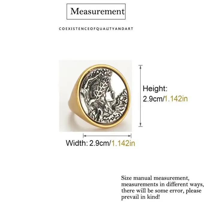 Bague de fiançailles avec pièce de monnaie Antique pour femme, Portrait de beauté Vintage, accessoires de couleur or, bijoux indiens de luxe de dubaï, tendance 2025