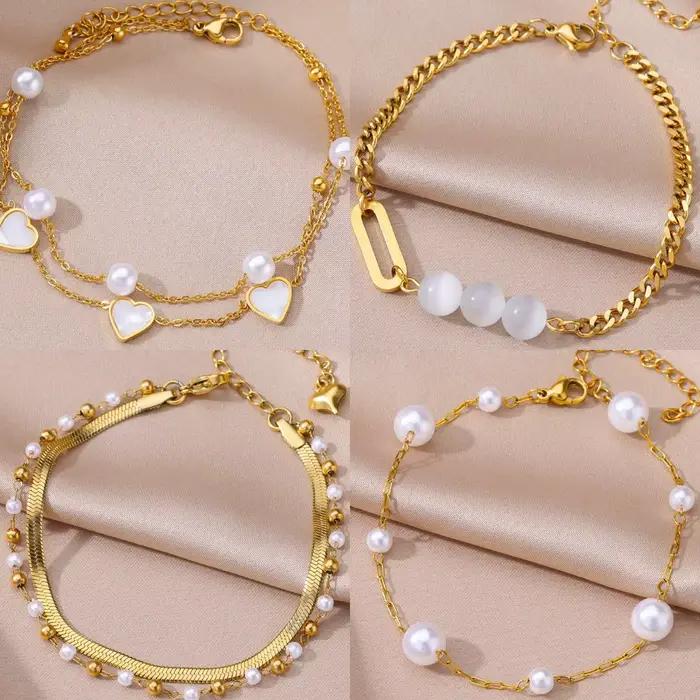 Bracelets de cheville en acier inoxydable pour femme