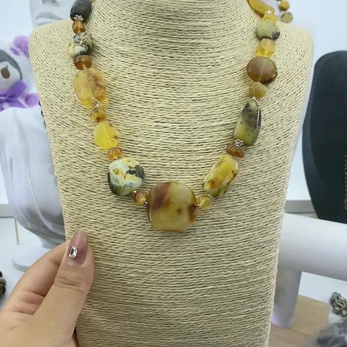 Collier d'ambre de la Baltique naturel fait à la main pour unisexe classique occasions spéciales cadeau de fête unique