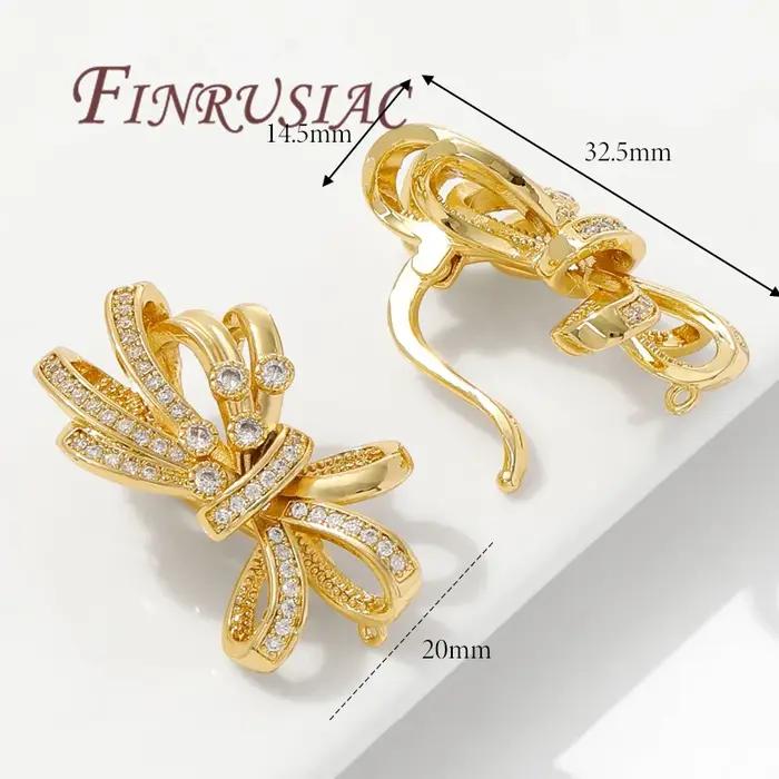 Colliers en perles plaqués or 18 carats fermoirs en laiton zircon bijoux DIY accessoires pour bracelets occasions spéciales femmes