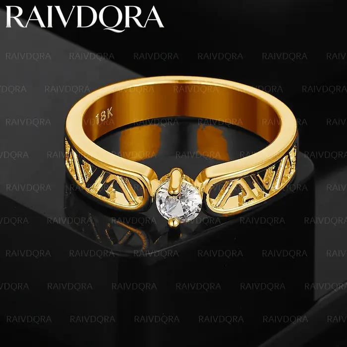 Bague en zircone plaquée or 18 carats pour femmes alliances de mariage et fiançailles bijoux de fête et soirées élégantes occasions spéciales