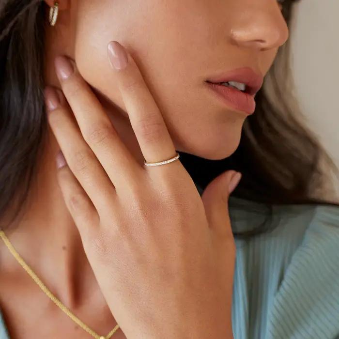 Eavva – bague empilable plaquée or 14K pour femmes