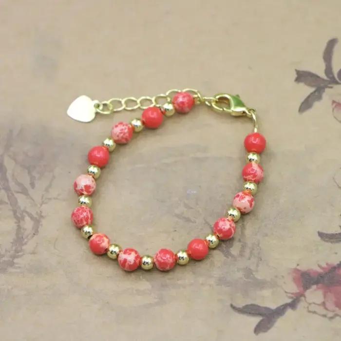 Bracelet de Perles en Pierre Naturelle pour Fille