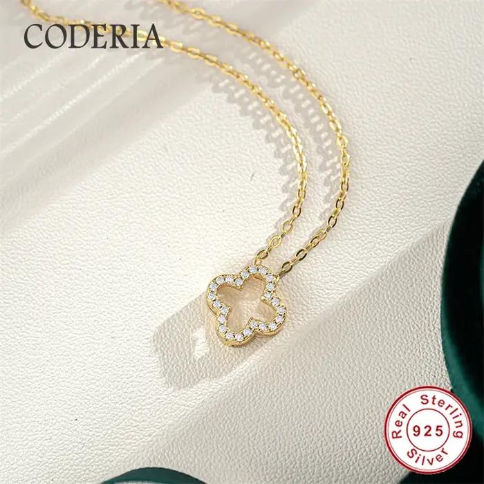 Collier clavicule pendentif trèfle à quatre feuilles pour femmes