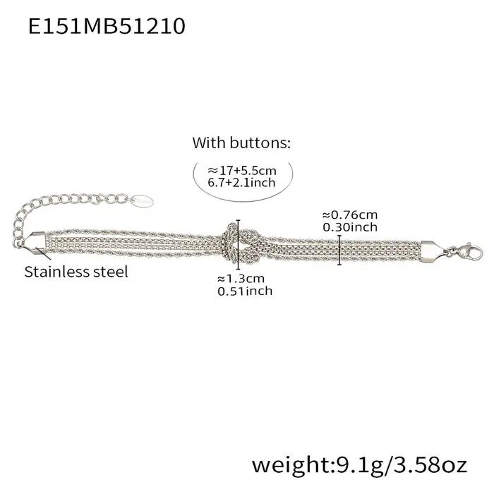 4 Bracelets noués à chaîne torsadée en acier inoxydable