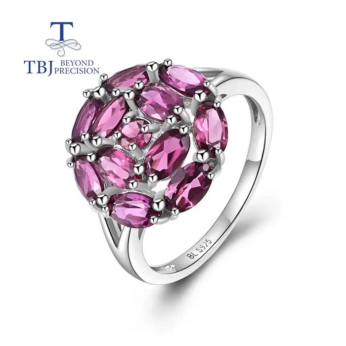 2026, Nouvelle bague en rhodolite garnet ronde, style mode luxe léger, bijoux en argent sterling 925 pour femmes