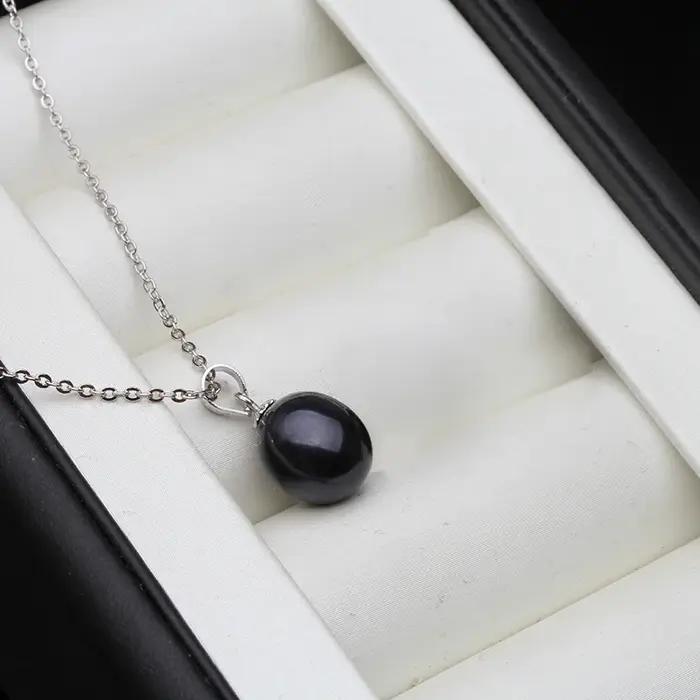 Pendentif de perle en argent Sterling 925 véritable pour femmes