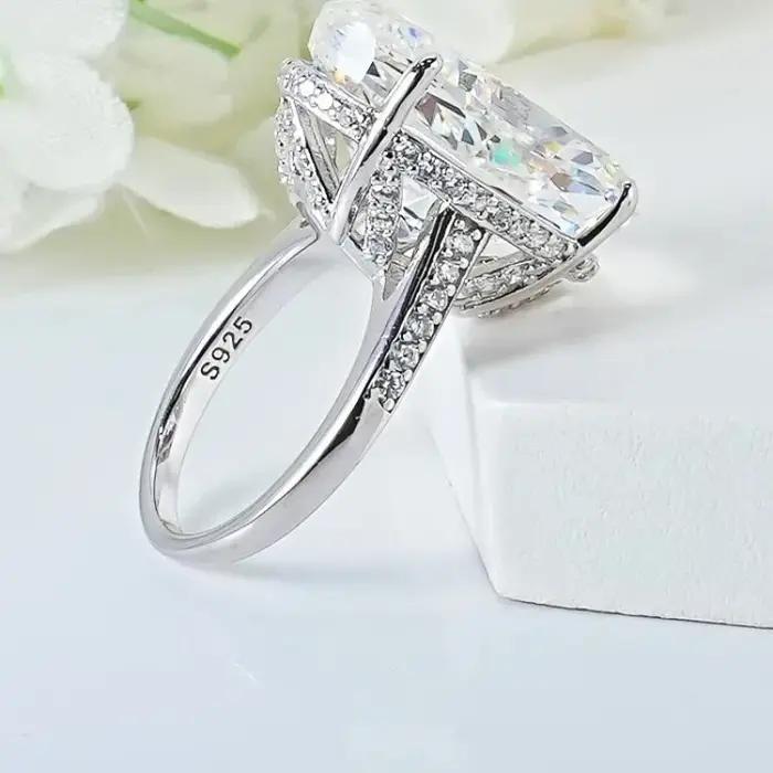 Grande bague en diamant de haute teneur en carbone vintage pour femmes, bijou de luxe, alliance de mariage, bijou pour soirées spéciales