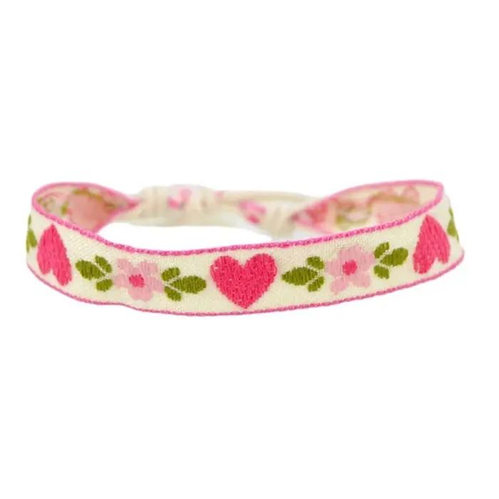 Bracelet brodé Boho Harvey Flower, bracelets tressés faits à la main, bijoux