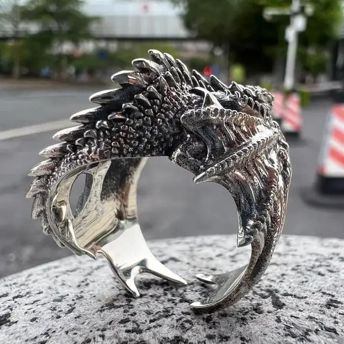 Anneaux de dragon style gothique punk ailes de ptérosaure réglable pour homme occasions spéciales vintage