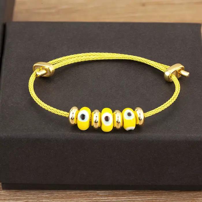 Nidin-Bracelet Corde Mauvais Œil Turc pour Femme, Style Simple, Mode Mignonne, Bijoux Réglables, Cad