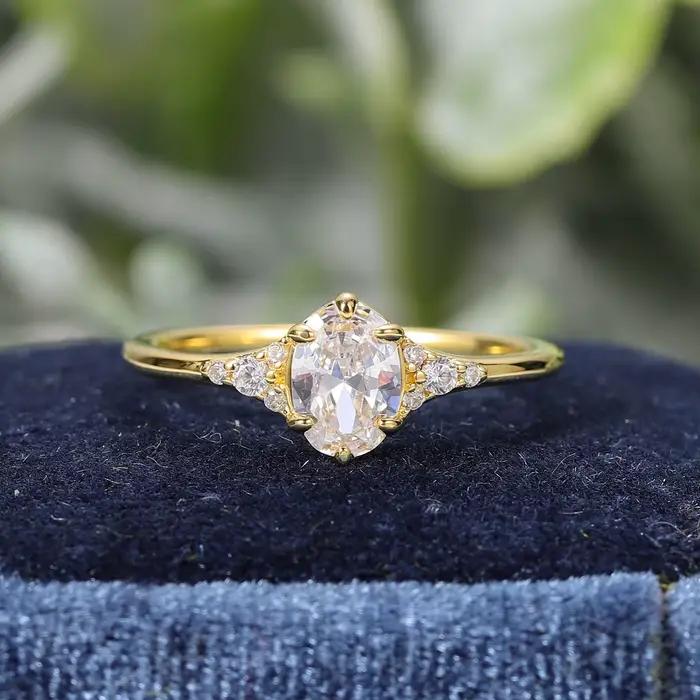 Bague en argent sterling 925 sertie de moissanite ronde pour femmes occasions spéciales engagement mariage fiançailles