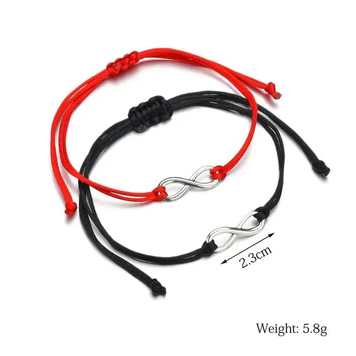 Bracelets de Couple en Résine Tissée à la Main, Géométriques, Réglables, Idéals pour Fiançailles et Mariages
