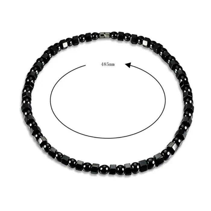 Collier en hématite noire exquise, collier de thérapie magnétique de guérison, bijoux cadeau, soulagement de la douleur pour l'arthrite du cou et des épaules