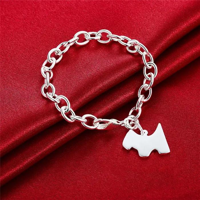 Bracelet en argent sterling 925 avec pendentif chien pour femmes occasions spéciales anniversaire fiançailles mariage original élégant