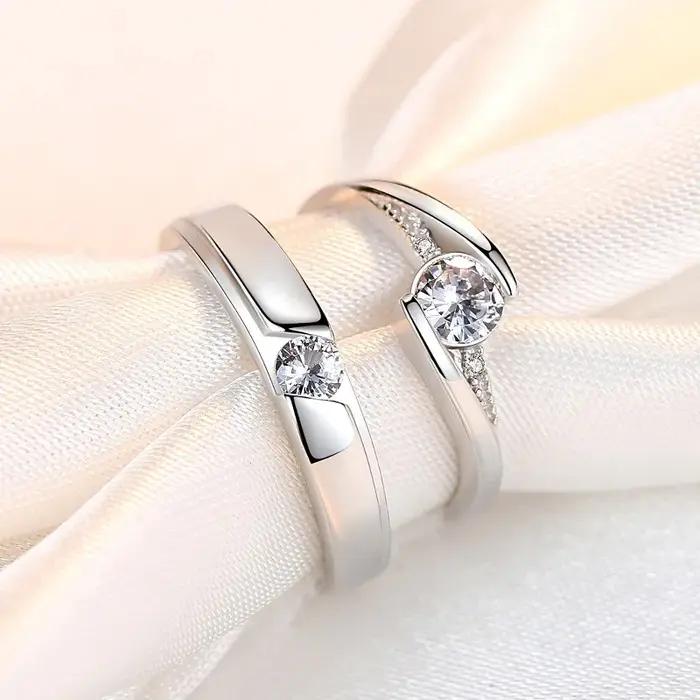 Bague de couple originale en argent Sterling 925 pour femmes et hommes, bijoux de fiançailles, accessoires de mariage, cadeau de haute qualité à la mode