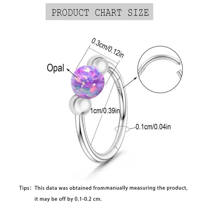 Anneau de nez en acier inoxydable hypoallergénique pour piercing septum tragus helix rook conque cartilage daith bijoux de corps pour femmes occasions spéciales