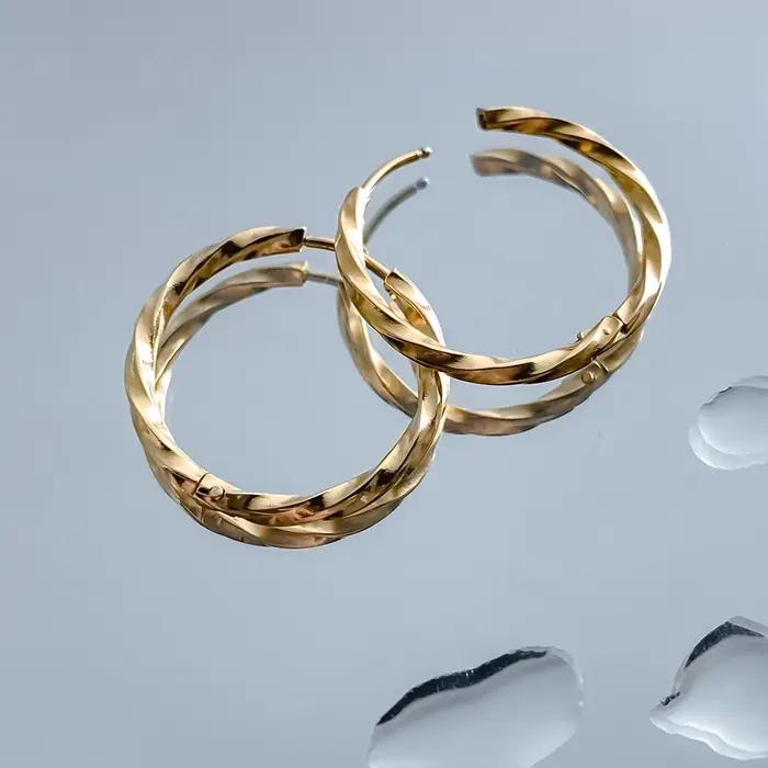 EManco – boucles d'oreilles rondes en acier inoxydable pour femmes et filles