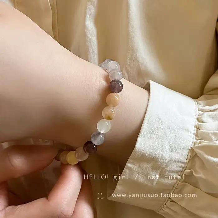 Bracelet en jade naturel design unique rétro minimaliste polyvalent homme cadeau de vacances occaions spéciales tradition bouddhisme