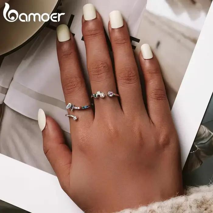 Bamoer-oral alière en argent regardé 925 pour femme