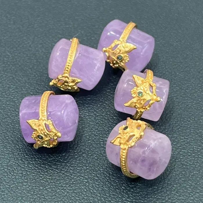 Pendentif en Jade lavande de Style Royal Vintage